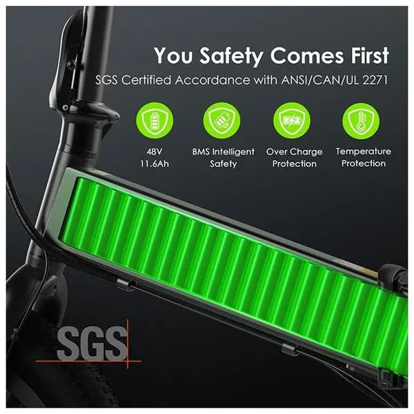 Oraimo OEK-5330N‎ Scrambler 100 750W Fat-tire Adult Fast Charging Electric Bike with Brushless Motor - Image 3