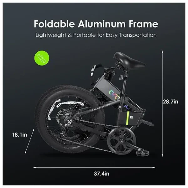 Oraimo OEK-5330N‎ Scrambler 100 750W Fat-tire Adult Fast Charging Electric Bike with Brushless Motor - Image 6