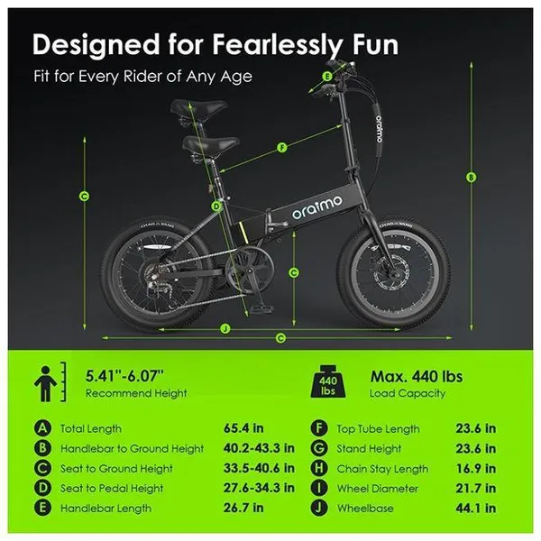 Oraimo OEK-5330N‎ Scrambler 100 750W Fat-tire Adult Fast Charging Electric Bike with Brushless Motor - Image 7