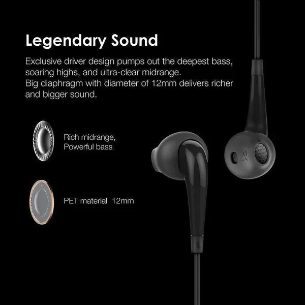 Oraimo OEP-E21P Earphones Halo 3 Half In-Ear Wired Headphones - Image 2