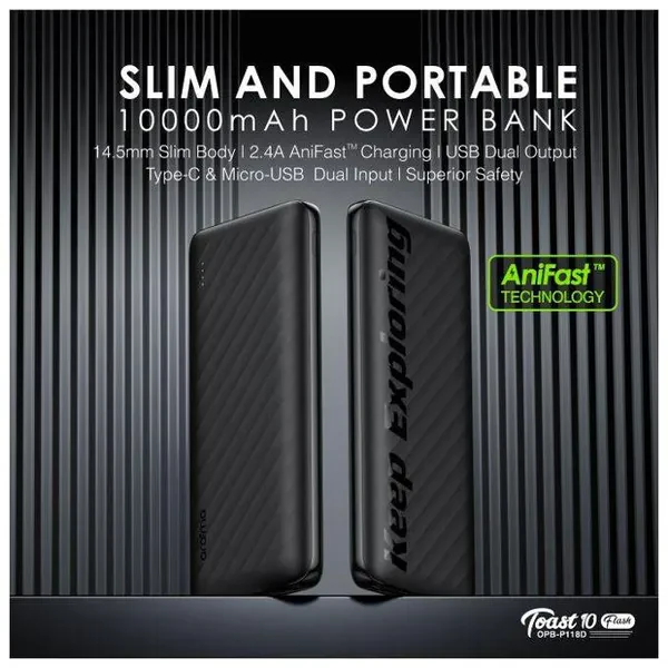 Oraimo OPB-P118D Toast 10 Flash 10000mAh 12W Power Bank - Image 4