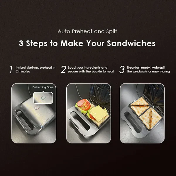 Oraimo OSM-201A SmartSandwichMaker 750W Sandwich Maker - Image 4