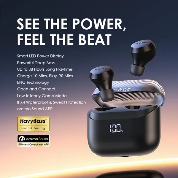 Oraimo OTW-340 AirBuds 4 ENC True Wireless Bluetooth Earbuds - Image 2