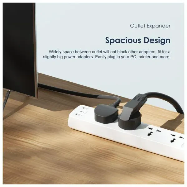 Oraimo OWS-U351 PowerHub C 2M 4-AC 3-USB Power Strip Extension Cable - Image 4