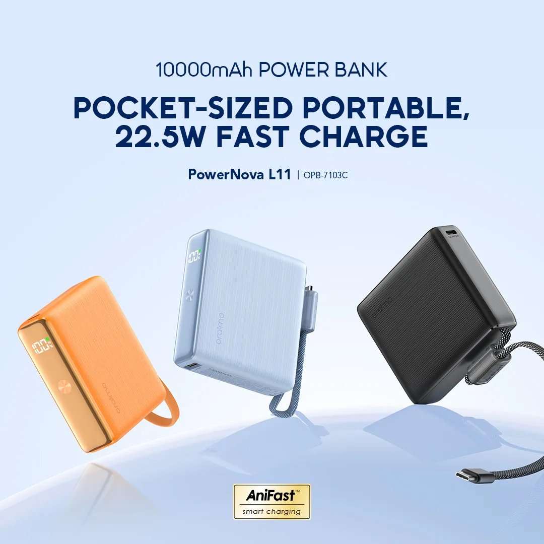 Oraimo PowerNova L11 OPB-7103C 22.5W 10000mAh pocket sized fast charging power bank – Provides reliable fast charging on the go, keeping your devices powered anytime and anywhere - Image 4