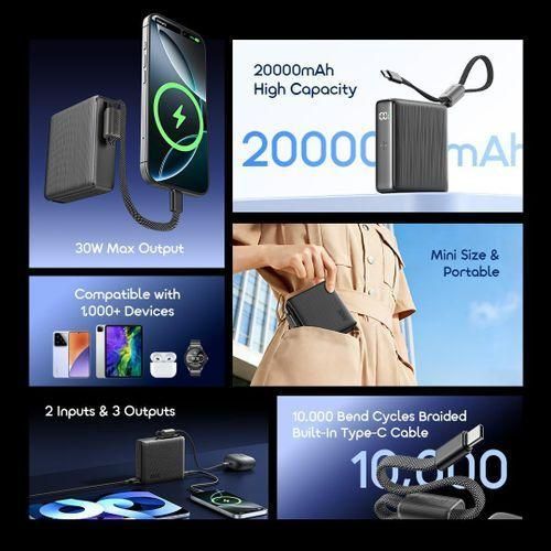 Oraimo PowerNova L21 OPB-7203C 30W 20000mAh fast charging power bank- Provides reliable high-capacity backup power with fast charging support to keep your devices powered throughout the day - Image 3
