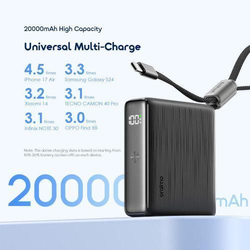 Oraimo PowerNova L21 OPB-7203C 30W 20000mAh fast charging power bank- Provides reliable high-capacity backup power with fast charging support to keep your devices powered throughout the day - Image 5