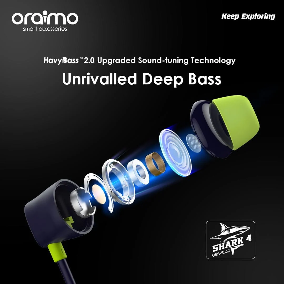 Oraimo Shark 4 Neckband Wireless Headphones (OEB-E30D) - Image 2