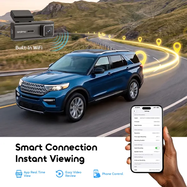 Oraimo VisionRide Lite OSH-013A 2K HD Recording Safe Guard Car Corder – Provides clear 2K HD recording for safer driving and reliable road monitoring - Image 2