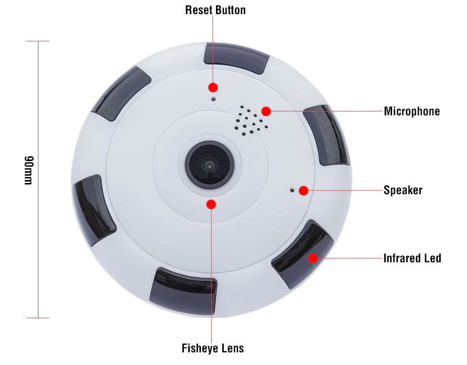 Panorama V380 HD 960P 1.3MP 360 Degree Wireless Wifi IP Camera - Image 5