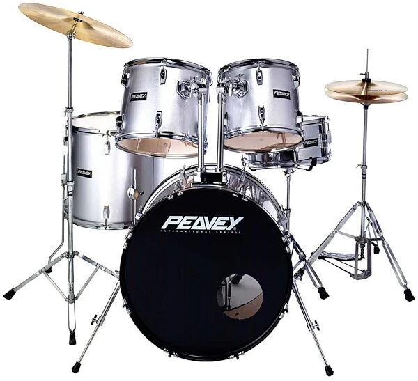 PEAVEY PV500 Black High Quality Drum Set - Drum with 6 lugs, Shell material: 9-Ply Basswood, bright-sounding cymbals, Drum sticks and drum keys - Image 4