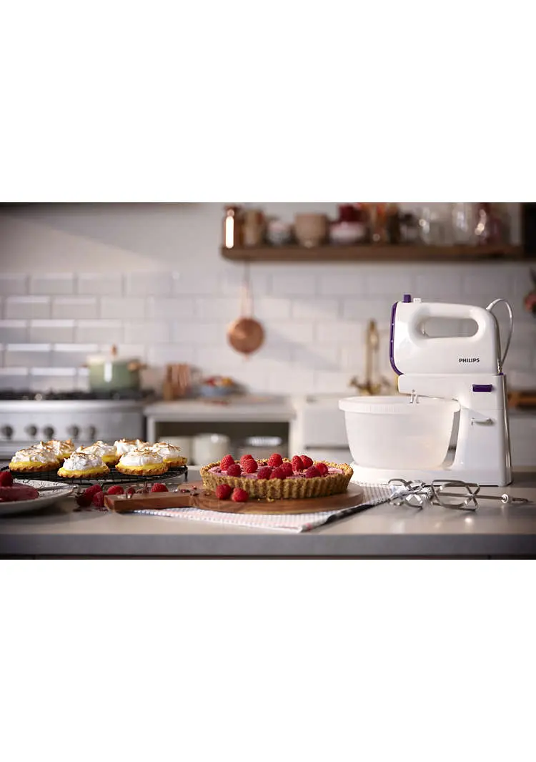 Philips HR3746 Viva Collection Mixer Stand– 450 W, 5 Speeds, Turbo Function, Automatic 3-L Bowl - Image 2