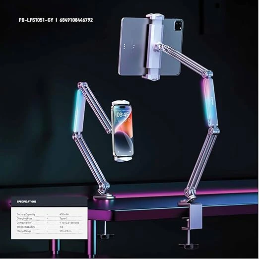 Porodo Adjustable and Foldable Cantilever Bracket with LED - Image 4