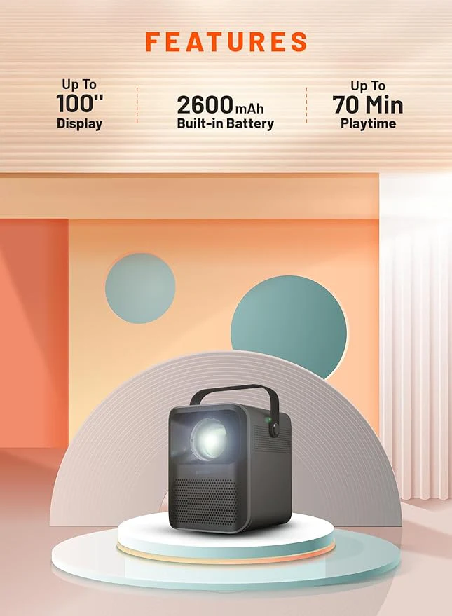 Porodo Lifestyle Full HD Portable Projector - Image 5