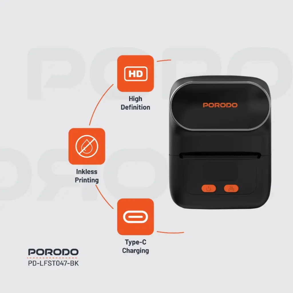 Porodo Lifestyle Super HD Thermal Printer - Image 2
