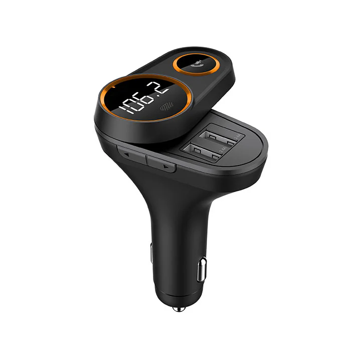 Porodo Wireless FM Transmitter Dual USB Car Charger 4.8A (PD-C43) - Image 2