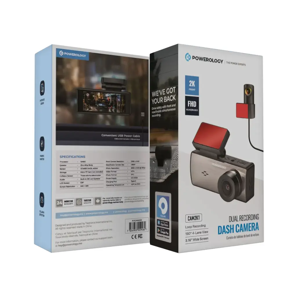Powerology CAM2K1 Dual Recording Dash Camera - Image 3