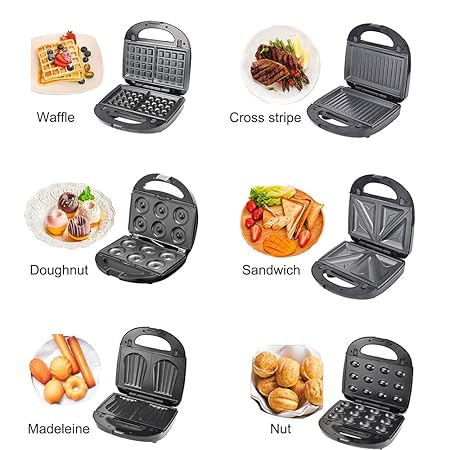 Premier PM 511  3-in-1 Sandwich Maker – 750W, Non-Stick, Detachable Plates (Toast, Waffle, Grill) - Image 3