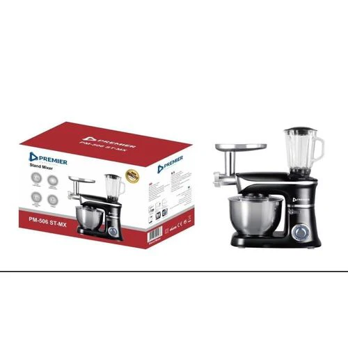 Premier PM506 3-in-1 Stand Mixer – Powerful 500W Motor, Multi-Speed Mixing, Dough Kneading & Whipping, Durable and Easy-to-Clean, Perfect for Home & Small Commercial Kitchens
