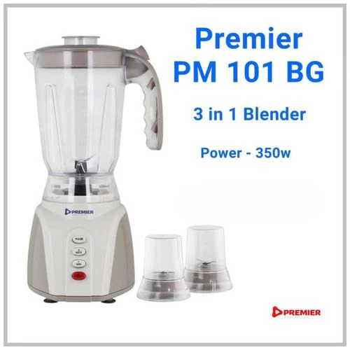 Premier PM101 BG 350W 3-in-1 Blender – Powerful Motor, Versatile Blending, Chopping & Grinding, Durable and Easy-to-Clean, Perfect for Home & Kitchen Use