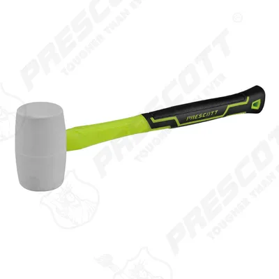 Prescott PHHR116 16 Oz Rubber Mallet – Fiberglass Handle – Durable Non-Marring Hammer for Woodworking, DIY & Construction