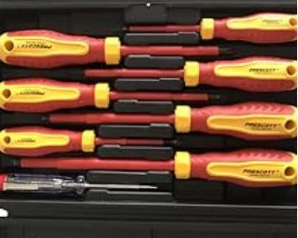 Prescott PHSS181 8-Pcs VDE Screwdriver Set – Insulated Electrician Screwdrivers, Anti-Slip Handles, High-Quality Precision Tools for Electrical Work - Image 3