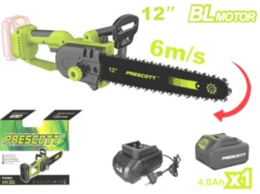 Prescott PT4030501 21V Brushless Cordless Chain Saw – Lithium-Ion Battery, Powerful Lightweight Electric Wood Cutter for Outdoor & Garden Use - Image 2