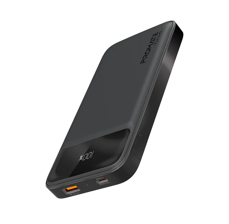 Promate 10000mAh Ultra Slim Power Bank (TORQ-10) - 20W Power Delivery, Quick Charge 3.0 ports