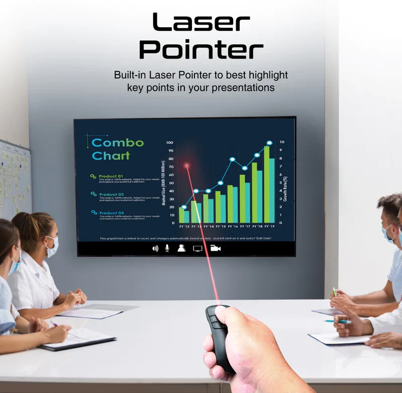 Promate 2.4GHz Wireless Presenter (PROPOINTER) - Presentation Controls, Laser Pointer - Image 6