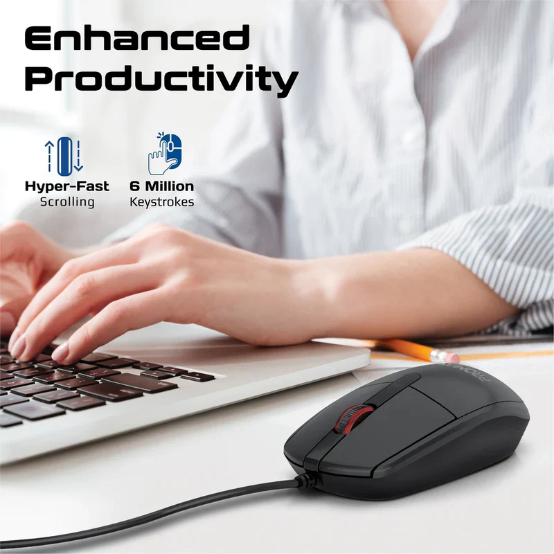 Promate 3 Button Wired Optical Mouse CM-1200 - Image 2
