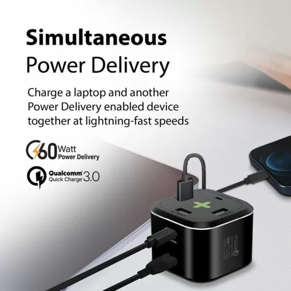 Promate 80W Quick Charging Multi-Port Charging Station (PowerCube-PD80) - Image 2