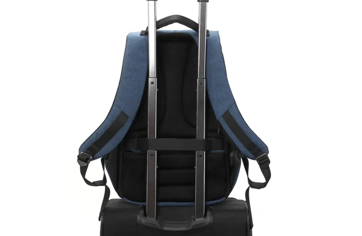 Promate Anti-Theft Water-Resistant Backpack for 16”Laptops (DEFENDER-16) - Water-Resistant, TSA Lock, USB Port, Rear Anti-Theft Pocket, For Laptops Up to 16" - Image 4