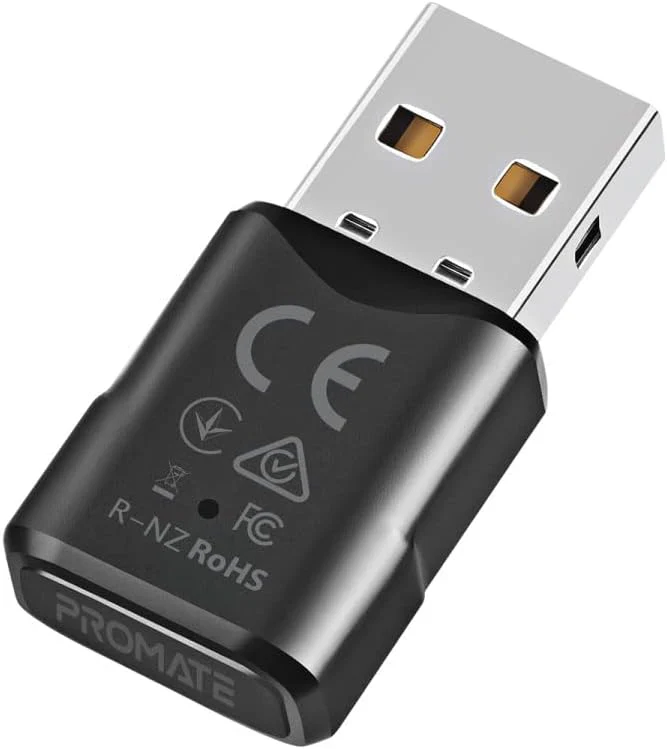 Promate Bluelink MultiPoint Pairing Wireless Audio Adapter - Bluetooth v5.0 Audio Adapter, 20m Transmission Range, Low Power Consumption
