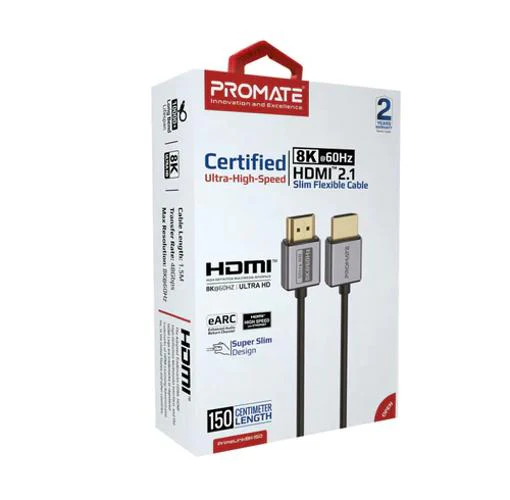 Promate Certified Ultra High-Speed 8K@60Hz HDMI 2.1 Cable, 5M Cable (PrimeLink8k-500) - Image 3