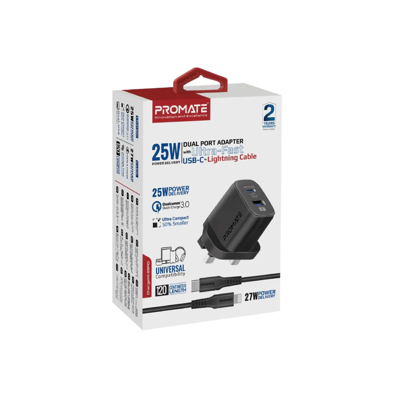 Promate CHARGEKIT-25PD 25W Power Delivery USB-C Wall Charger - Image 7