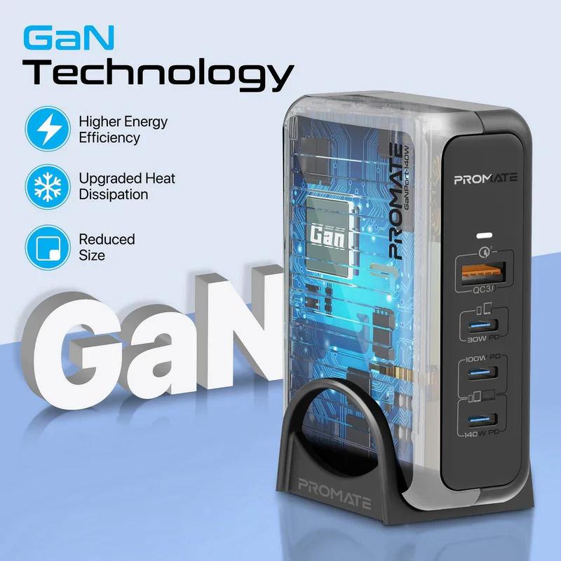Promate GaNPort-140W GaNFast Charging Station 140W - Image 2