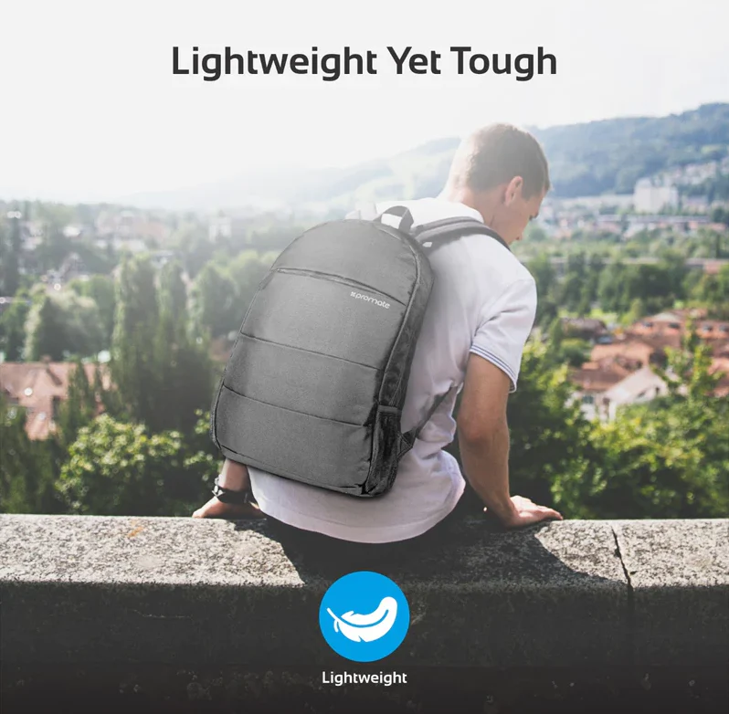 Promate High Capacity Dual Tone Backpack (ALPHA-BP) - Multiple Pockets, For Laptops Up to 15.6" - Image 2
