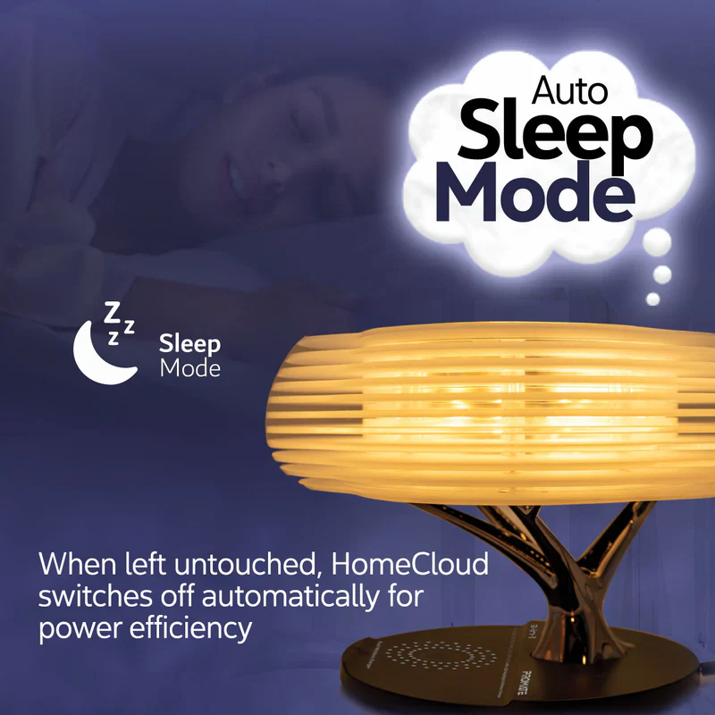 Promate HomeCloud 3-in-1 Cloud Design Wireless Speaker with LED Nightlight and Wireless Charger – Smart Multi-Function Audio System for Home, Office, and Bedroom Use - Image 5