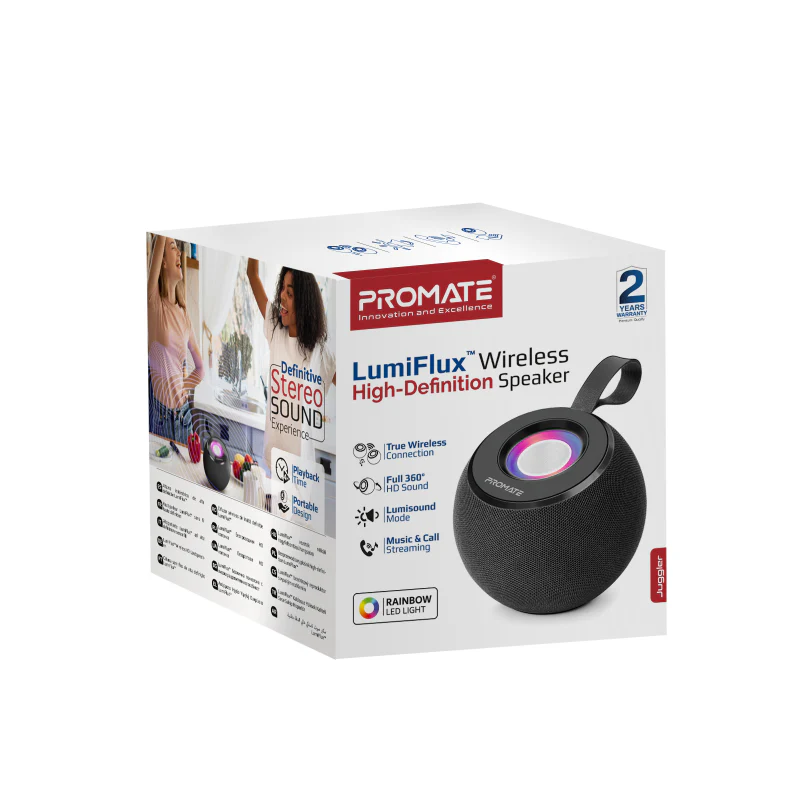 Promate Juggler 5W Bluetooth Speaker with TWS and LED – Portable High‑Quality Wireless Speaker System for Music, Parties, Travel, and Professional Use - Image 4