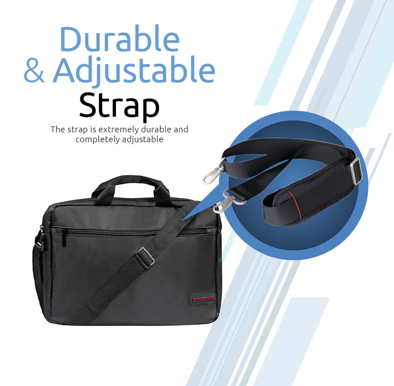 Promate Lightweight 15.6” Laptop Messenger Bag (GEAR-MB) - Front Storage Zipper, For Laptops Up to 15.6" - Image 5