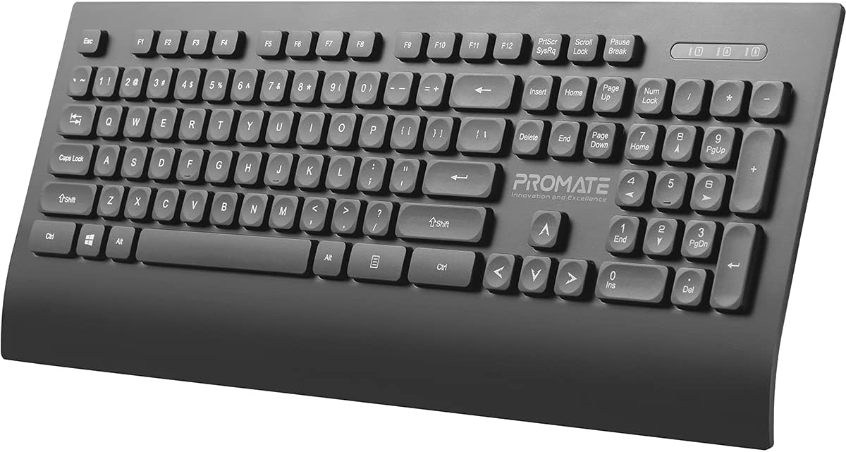 Promate Lightweight Wireless Ergonomic Keyboard & Mouse Combo (PROCOMBO-7) - Ergonomic 5-Button Sculpted Mouse - Image 4