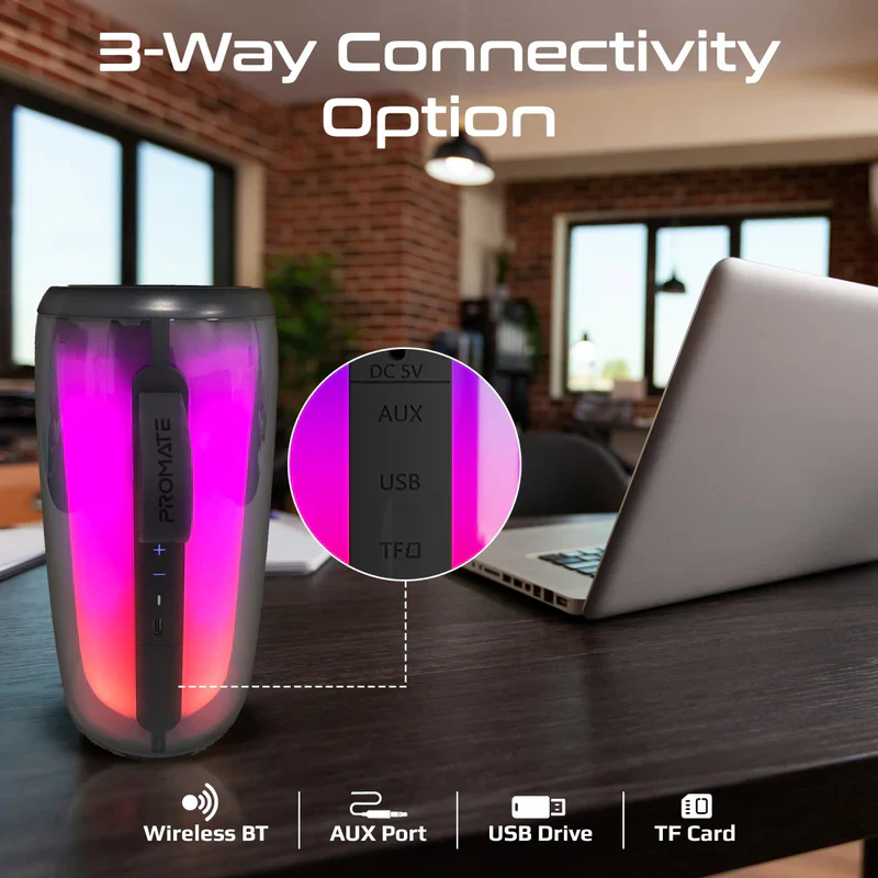 Promate Lumitower Lumisound True Wireless Bluetooth Speaker - Image 4