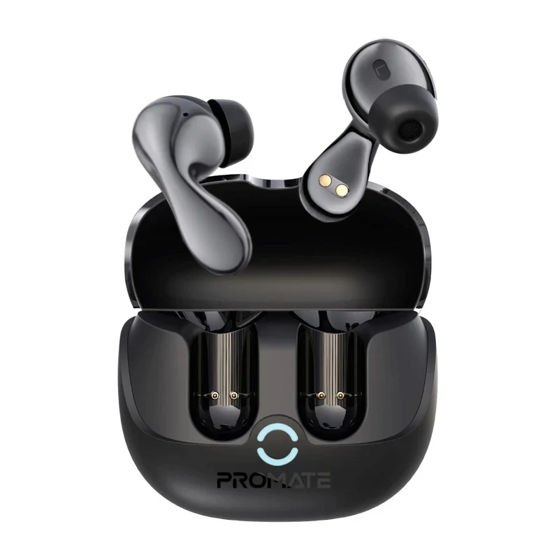 Promate BATON High-Definition Hybrid ANC TWS Earbuds with IntelliTouch – Premium Noise-Cancelling True Wireless Earbuds for Music, Calls, Gaming, Travel, and Professional Use