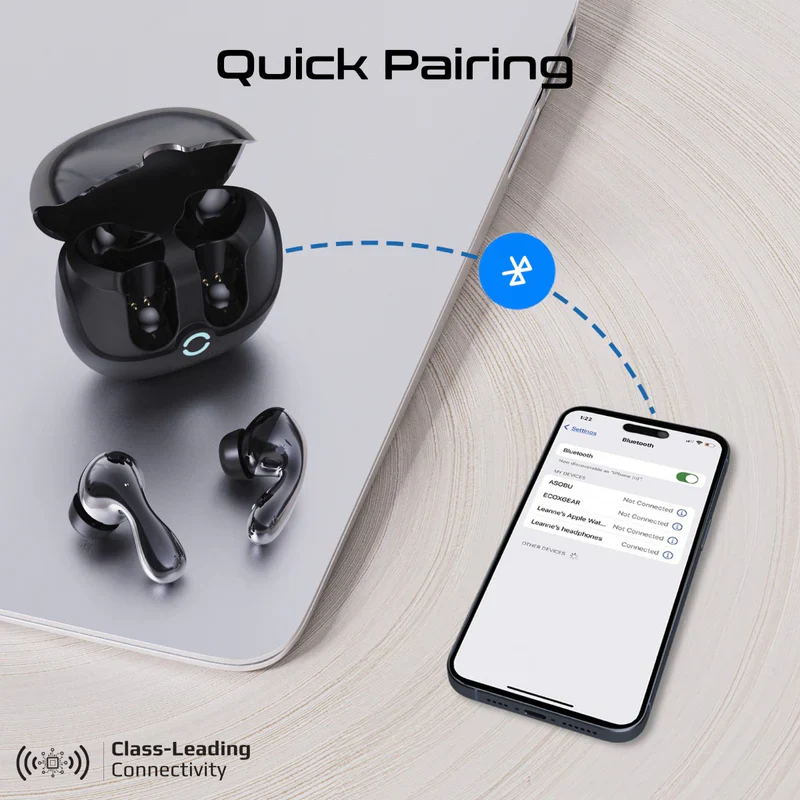 Promate BATON High-Definition Hybrid ANC TWS Earbuds with IntelliTouch – Premium Noise-Cancelling True Wireless Earbuds for Music, Calls, Gaming, Travel, and Professional Use - Image 4