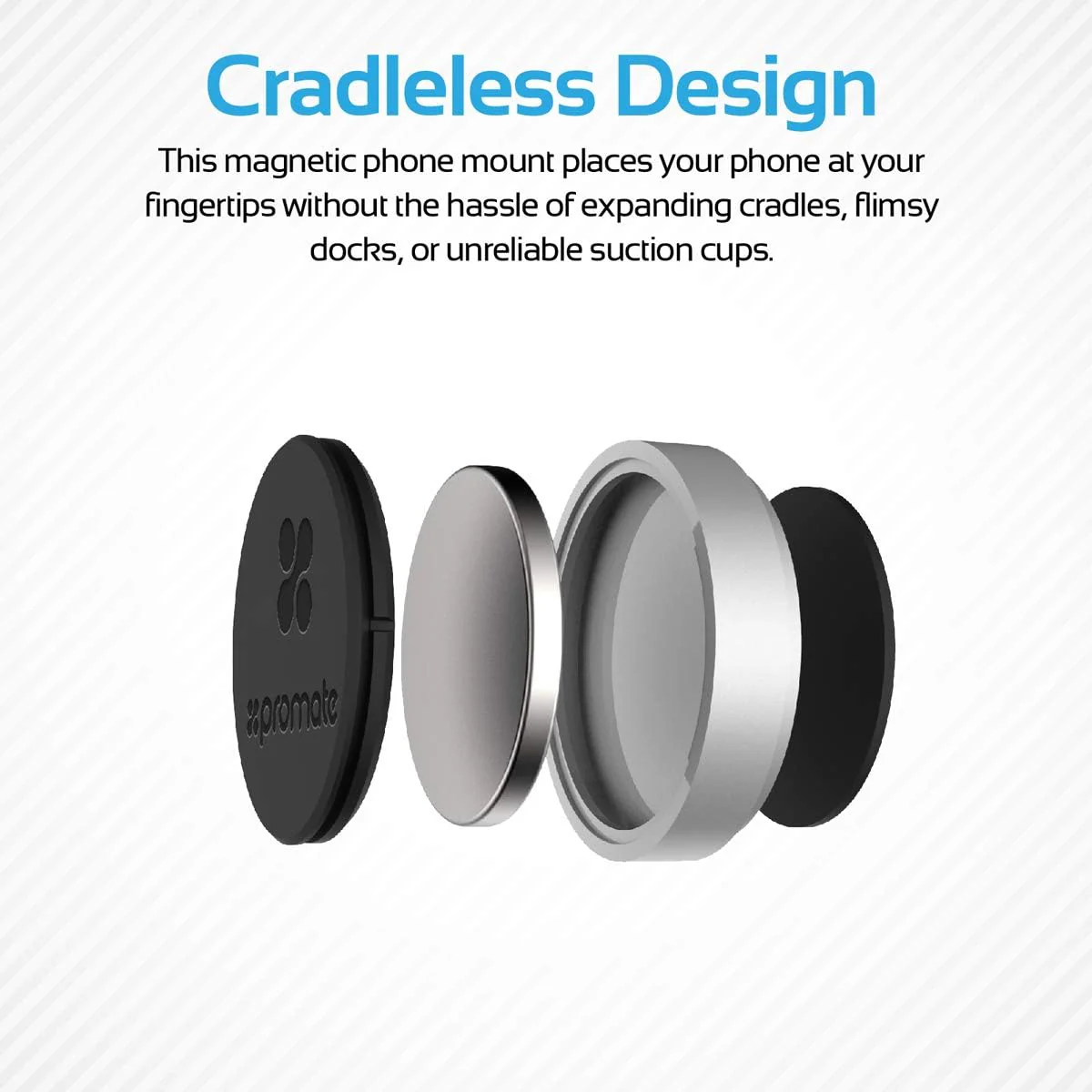 Promate MagMini Magnetic Phone Mount for All Use Dashboard with Quick-Snap Technology - Image 3