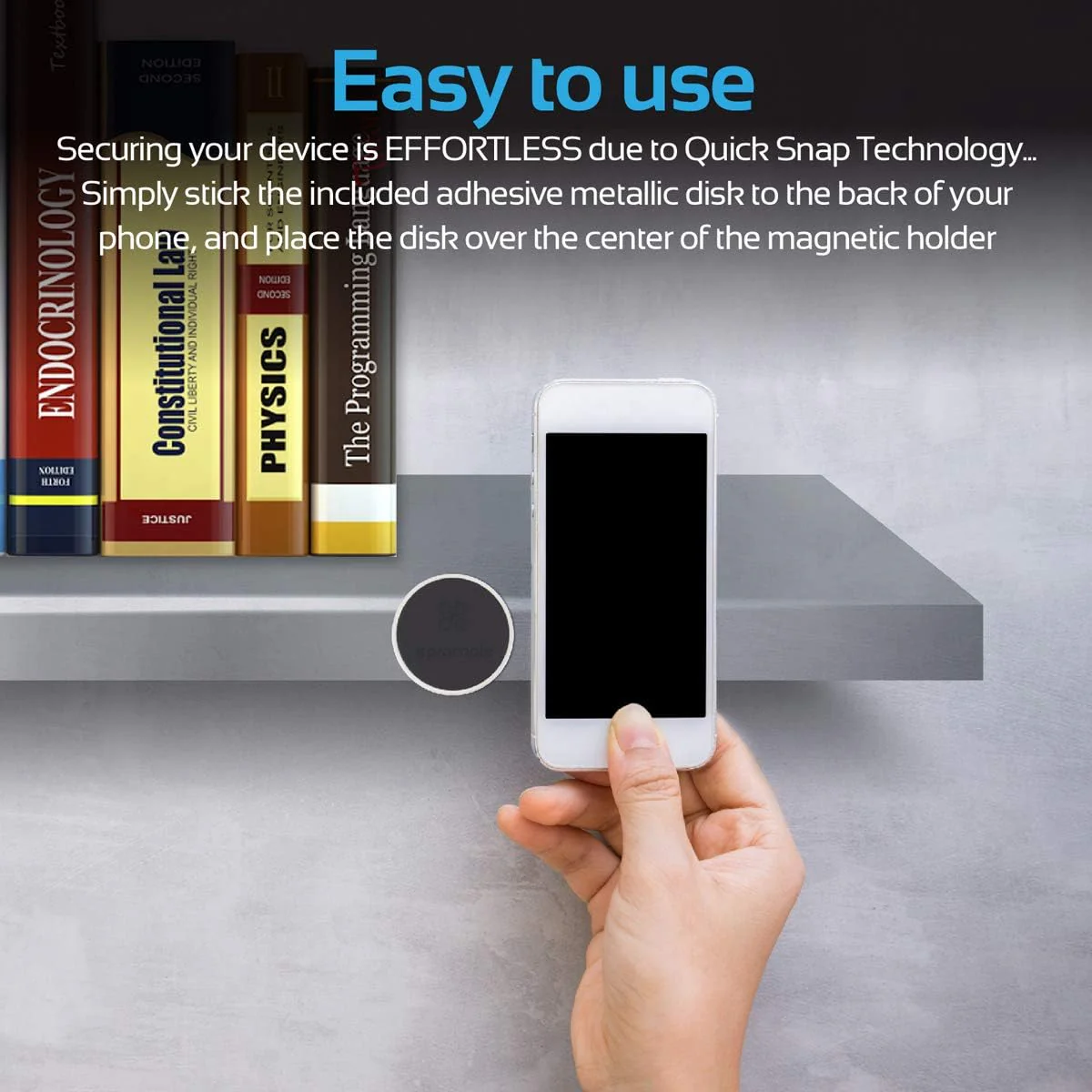 Promate MagMini Magnetic Phone Mount for All Use Dashboard with Quick-Snap Technology - Image 5