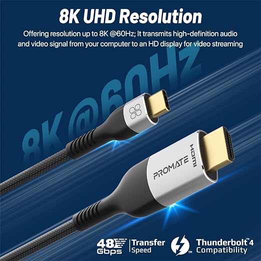promate mediacord-8k USB-C TO HDMI cable - Image 2