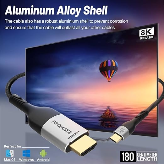 promate mediacord-8k USB-C TO HDMI cable - Image 4
