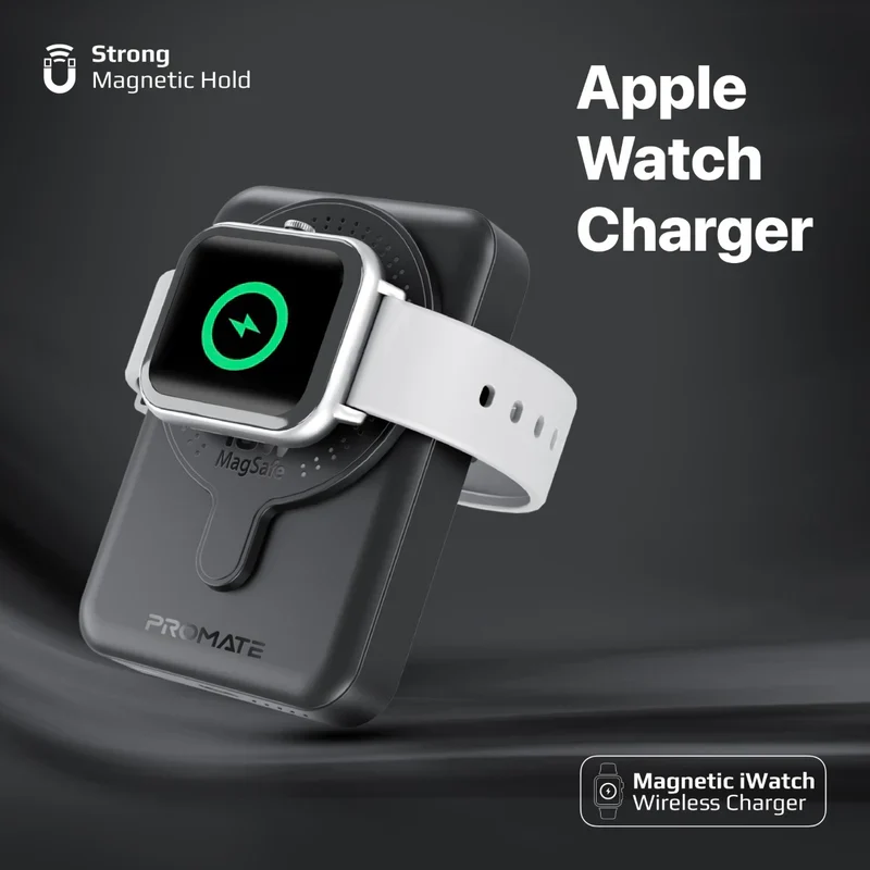 Promate PowerMag-Duo 10000mAh MagSafe & Apple Watch Wireless Charging Power Bank – Dual Device Fast Charging Magnetic Power Solution for iPhone, Apple Watch, Travel, and Everyday Use - Image 3