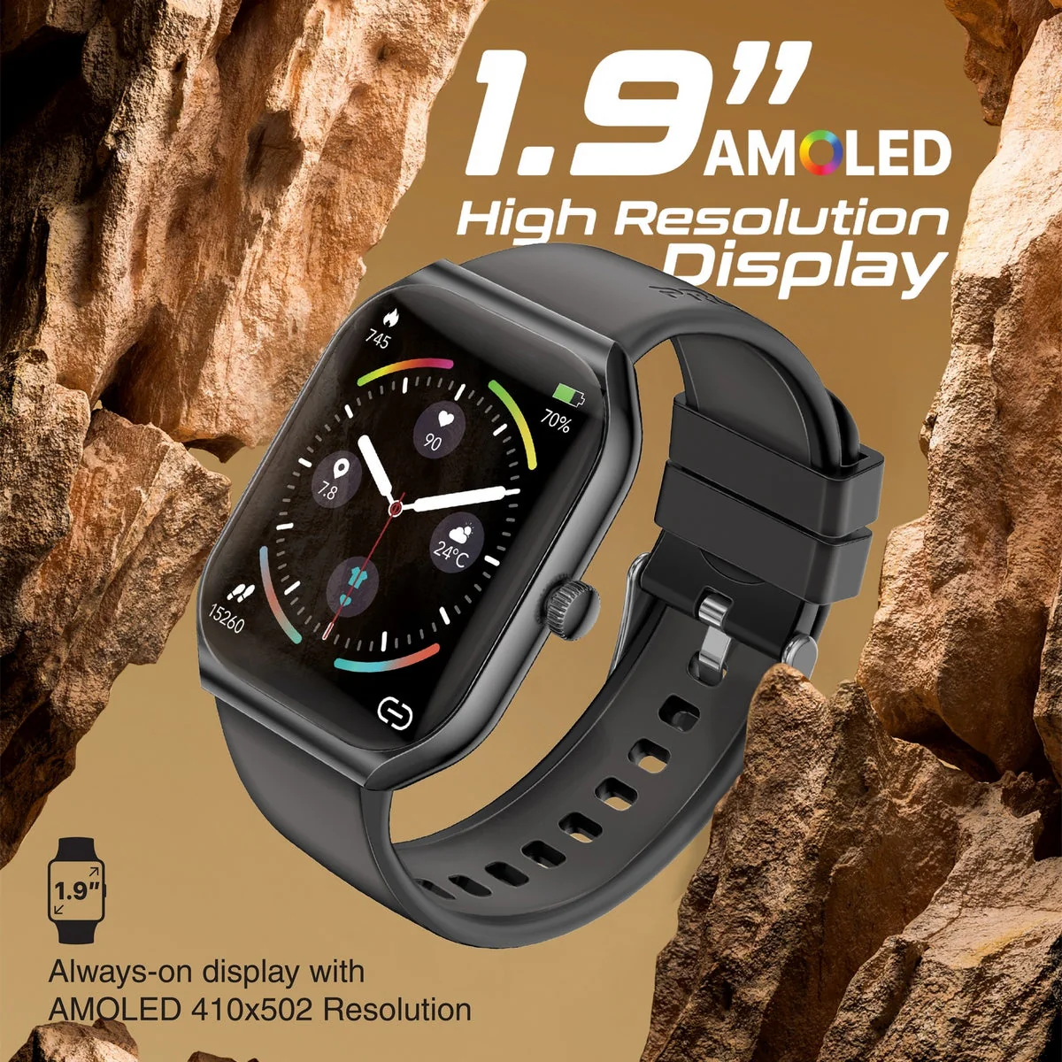 Promate ProWatch-AM19 - 1.96" Fitness Tracker Smartwatch with BT Calling - Image 4